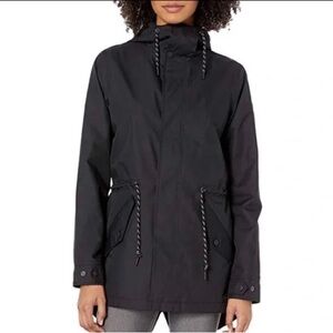 Burton Black Hooded Drawstring Waist Jacket Size Medium